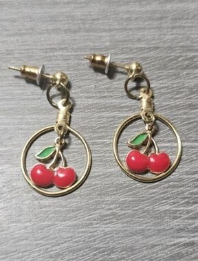 🦋 5 For $10 🦋 Cherry Charm Post Earrings